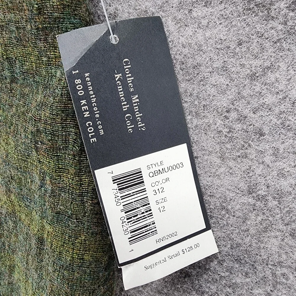 Kenneth Cole Skirt Womens 12 Pencil Straight Green Wool